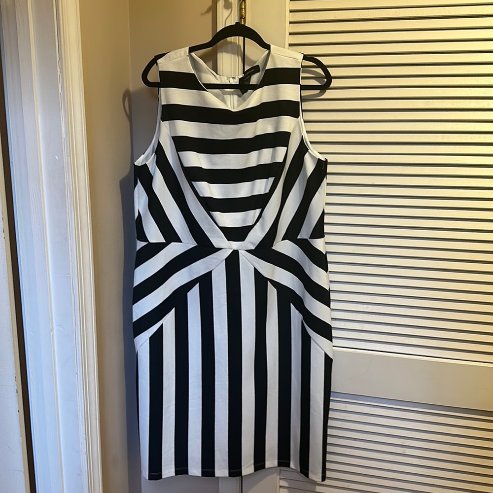Black and white striped dress - new without tags